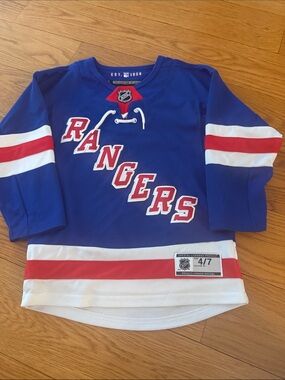 NHL New York Rangers #10 Artemi Panarin Kids Blue Hockey Jersey - Size 4/7
